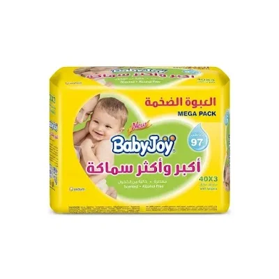 بيبي جوي مناديل مبللة معطرة اكبر واكثر سماكة 6*(3*40)